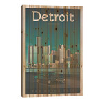 Detroit Michigan Travel Poster // Olahoop Travel Posters (26"H x 18"W x 1.5"D)