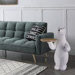 Beguiling Bear Serving Tray Table // White