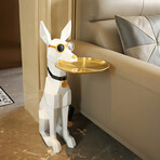 Dapper Dog Serving Tray Table // White