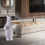 Beguiling Bear Serving Tray Table // White