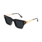 Unisex Avenue Sunglasses // Black Marble & 24K Gold
