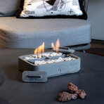 Confire Light Tabletop Fireplace // Double Chamber (White)