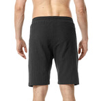 Draw String Slim Fit Linen Shorts // Black (L)