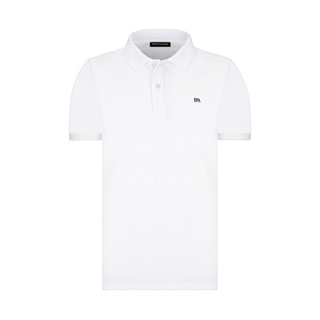 Solid Short Sleeve Polo Shirt // White (S)