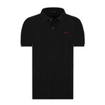 Solid Short Sleeve Polo Shirt // Black (S)