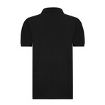 Solid Short Sleeve Polo Shirt // Black (3XL)