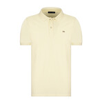 Solid Short Sleeve Polo Shirt // Ecru (L)