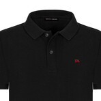 Solid Short Sleeve Polo Shirt // Black (XL)