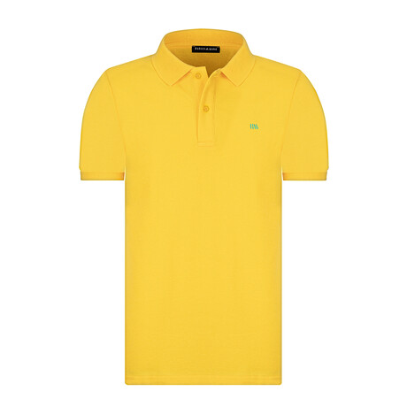 Solid Short Sleeve Polo Shirt // Yellow (S)