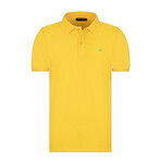 Solid Short Sleeve Polo Shirt // Yellow (3XL)