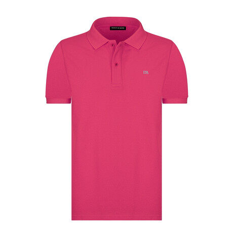 Solid Short Sleeve Polo Shirt // Magenta (S)