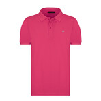 Solid Short Sleeve Polo Shirt // Magenta (S)