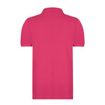 Solid Short Sleeve Polo Shirt // Magenta (M)