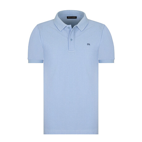 Solid Short Sleeve Polo Shirt // Blue (S)