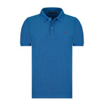 Solid Short Sleeve Polo Shirt // Sax (M)