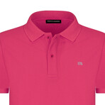 Solid Short Sleeve Polo Shirt // Magenta (M)