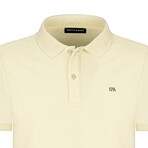 Solid Short Sleeve Polo Shirt // Ecru (M)