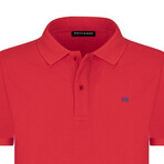 Solid Short Sleeve Polo Shirt // Red (XL)