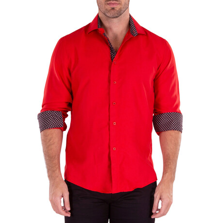 Simple Times Long Sleeve Button Up // Red (XS)