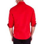 Simple Times Long Sleeve Button Up // Red (M)