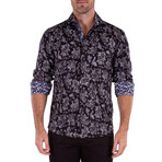 Dreams of Paisley Long Sleeve Button Up // Black (S)