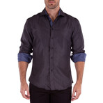 Minimalist Long Sleeve Button Up // Black (L)