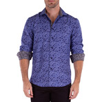 In Love With Paisley Long Sleeve Button Up // Blue (M)