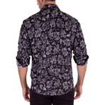 Dreams of Paisley Long Sleeve Button Up // Black (XL)