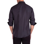 Man Of My Word Long Sleeve Button Up // Black (L)