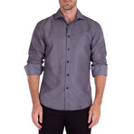 Checkered Long Sleeve Button Up // Black (2XL)