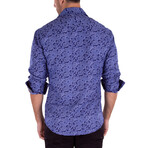 In Love With Paisley Long Sleeve Button Up // Blue (M)