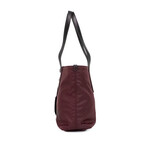 Small Logo Branded Econyl Tote Shoulder Handbag Purse // Burgundy