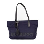 Small Logo Branded Tote Shoulder Handbag Purse // Navy Blue