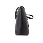 Ardwell Medium Logo Branded Pebbled Shoulder Tote Handbag // Black