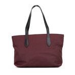 Small Logo Branded Econyl Tote Shoulder Handbag Purse // Burgundy