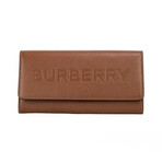 Porter Grained Branded Logo Embossed Clutch Flap Wallet // Tan