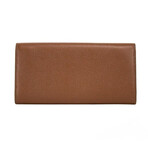 Porter Grained Branded Logo Embossed Clutch Flap Wallet // Tan