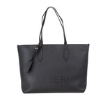 Ardwell Medium Logo Branded Pebbled Shoulder Tote Handbag // Black