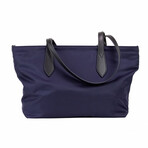 Small Logo Branded Tote Shoulder Handbag Purse // Navy Blue