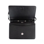 Hampshire Small Embossed Logo Smooth Crossbody Handbag // Black