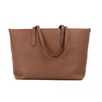 Ardwell Medium Logo Branded Pebbled Shoulder Tote Handbag // Tan