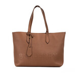 Ardwell Medium Logo Branded Pebbled Shoulder Tote Handbag // Tan