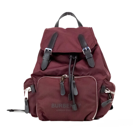 Medium Econyl Rucksack Drawstring Backpack Bookbag // Burgundy