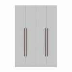 Gramercy Modern 2-Section Freestanding Wardrobe Armoire Closet (White)