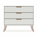 Rockefeller 3-Drawer Dresser // Set of 2 // v1 // Off White and Nature