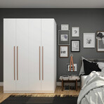 Gramercy Modern 2-Section Freestanding Wardrobe Armoire Closet (White)