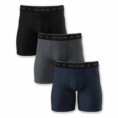 Everyday Boxer Briefs // Pack of 3 // Black + Charcoal + Navy (Small)