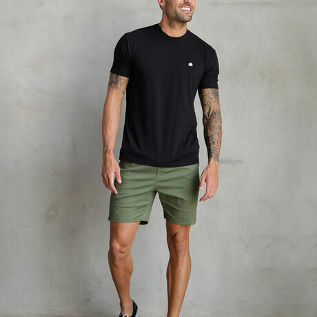 Basic Tee // Pack of 3 // Black + Charcoal + Olive Green (Small)