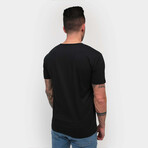 Basic Henley Tee // Black (Small)