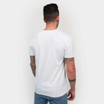 Basic Henley Tee // White (Small)